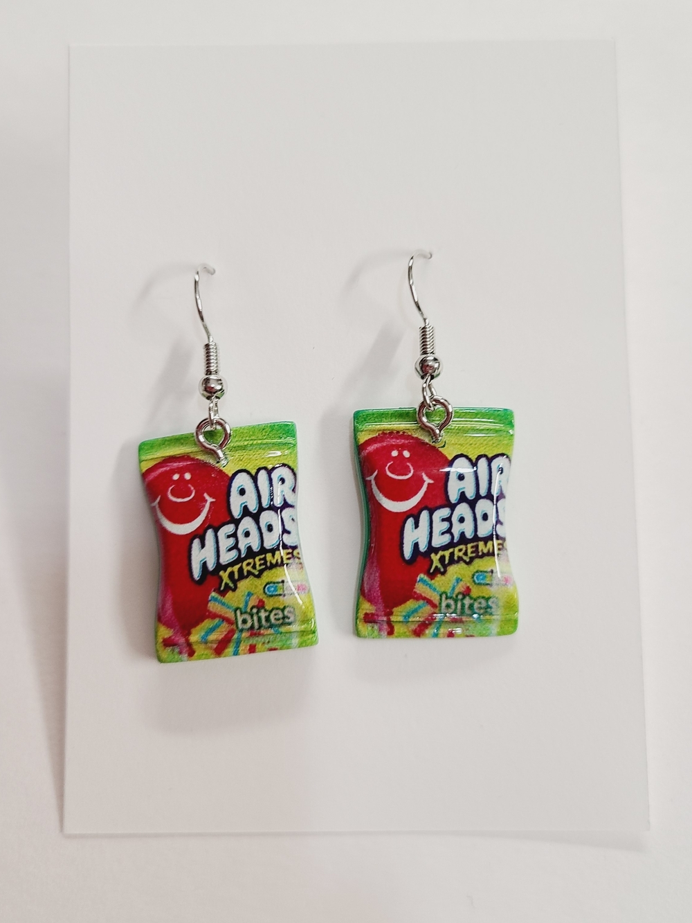 Green Air Head Candy Bag Earrings - Fun Novelty Accessory
